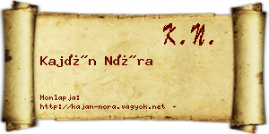 Kaján Nóra névjegykártya
